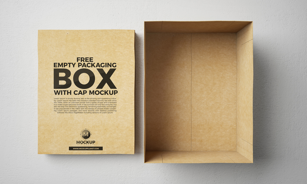 Free Packaging Box With Cap Mockup