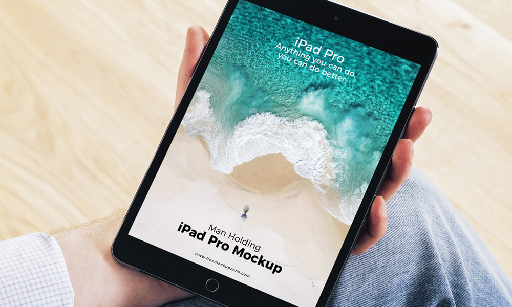 iPad Mockup Beside Swimming Pool Mockup