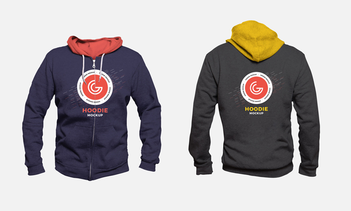 Free hoodie mockup front and 2024 back