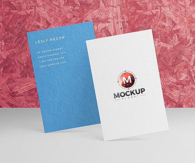 Free-Stylish-Business-Card-Mockup-With-Wooden-Wall