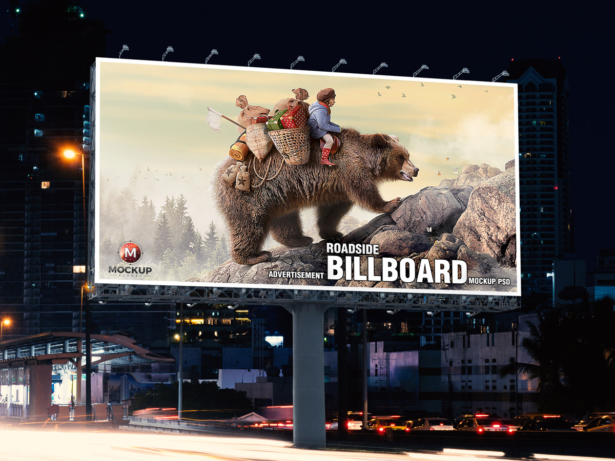 Free-Roadside-Outdoor-Advertisement-Billboard-Mockup-PSD-2019