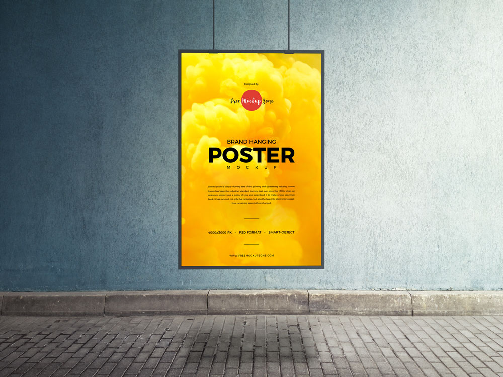 Free-Brand-Hanging-PSD-Poster-Mockup-Design