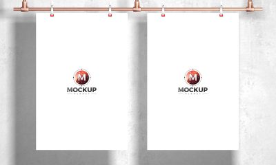 Free-Hanging-With-Clip-Poster-Mockup-Design-For-Branding
