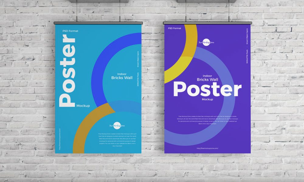 Download Free Elegant Indoor Hanging Poster Mockup Design Mockup Planet PSD Mockup Templates