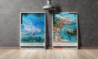 Free-Modern-Posters-Placing-on-Wooden-Floor-Mockup-Design