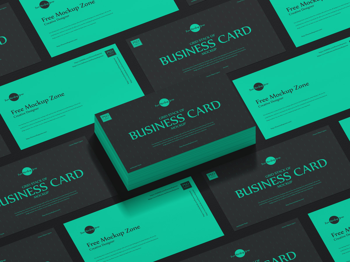 Free-Stack-of-Grid-Business-Card-Mockup-Design