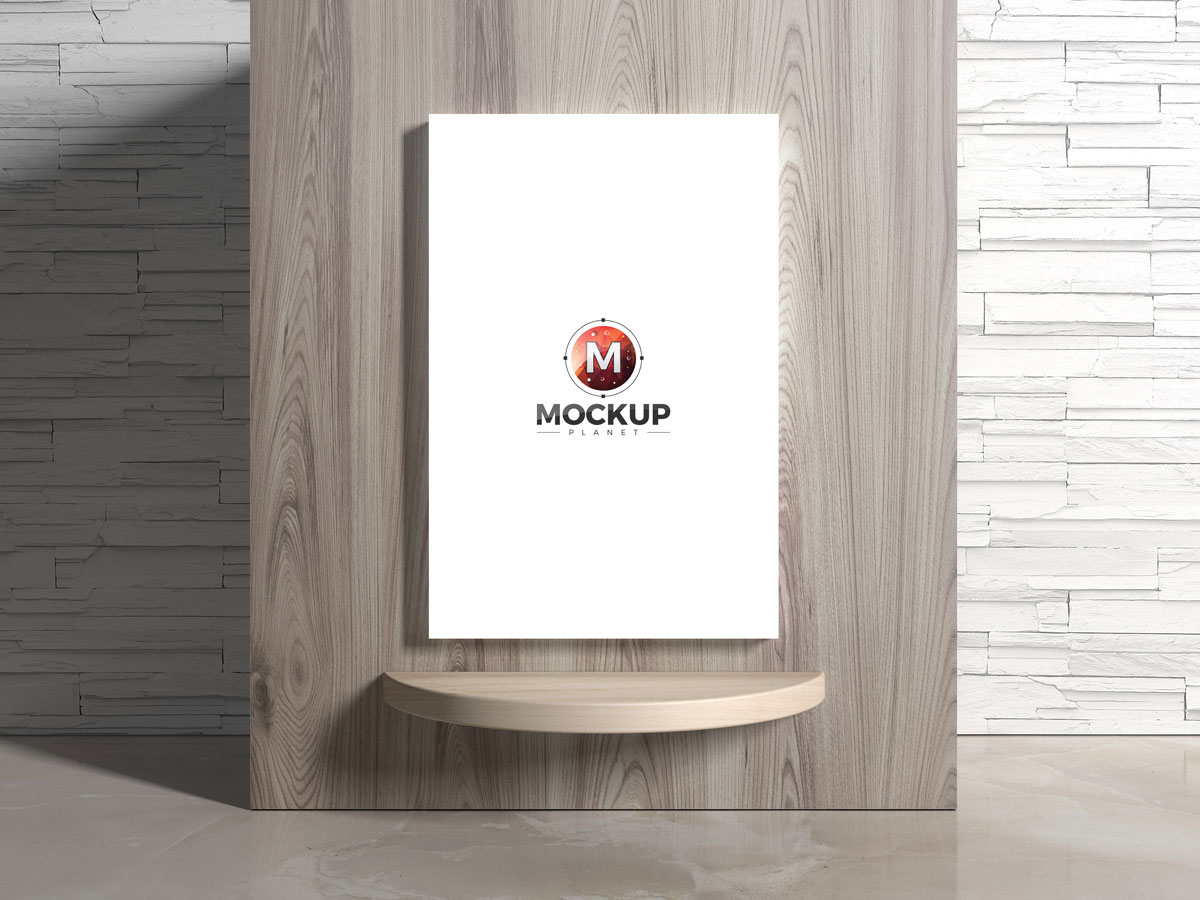 Free-Wooden-Wall-Poster-Mockup-Design