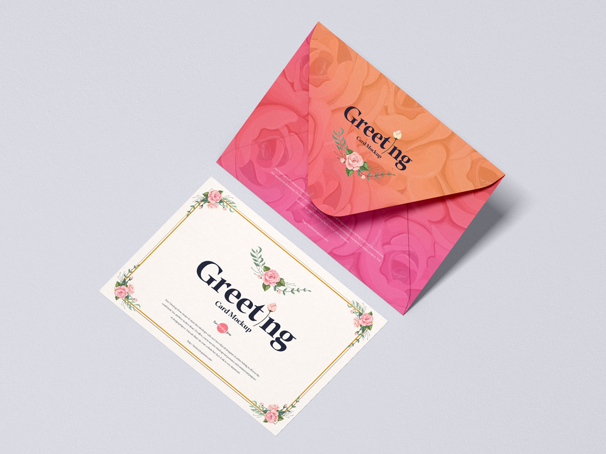 Free-Envelope-With-Invitation-Mockup-Design