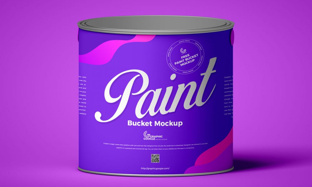 20L Tin Paint Bucket Mockup PSD - Mockup Planet