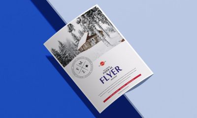 Free-A4-Curved-Paper-Branding-Flyer-Mockup-Design