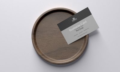Free-Top-View-Wooden-Bowl-With-Business-Card-Mockup-Design