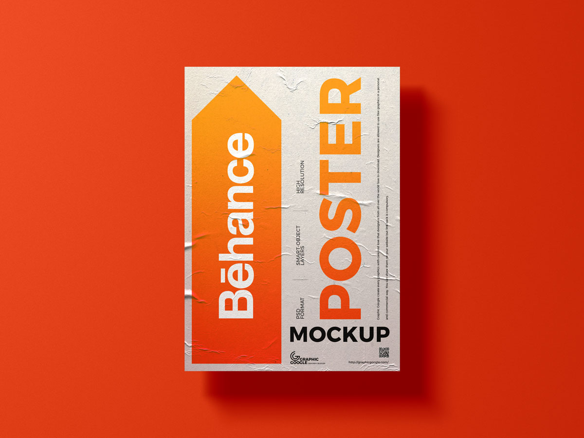 Free-Glued-Paper-A3-Poster-Mockup-Design
