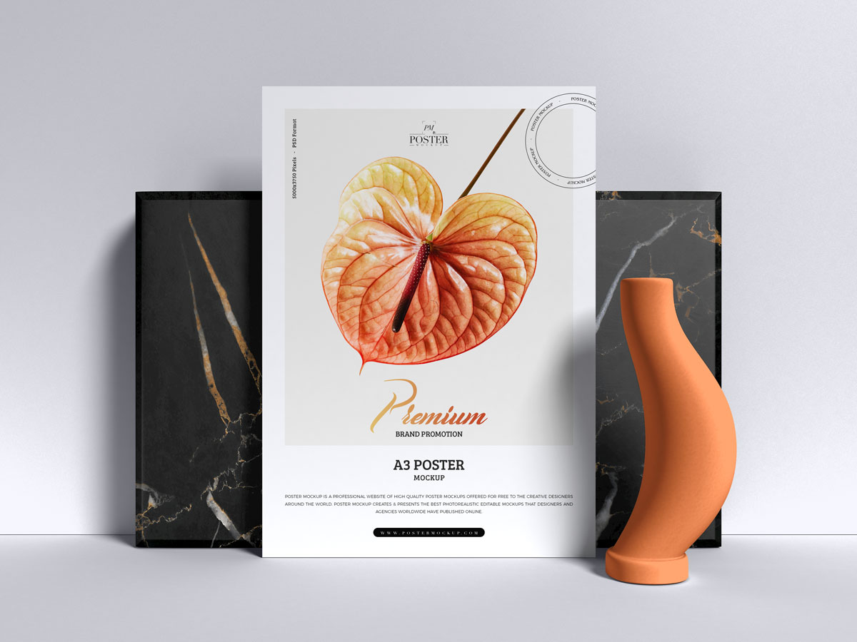 Free-Premium-Branding-Standing-A3-Poster-Mockup-Design