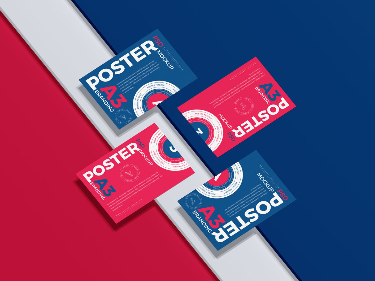 Free-Premium-A3-Paper-Branding-Poster-Mockup-Design