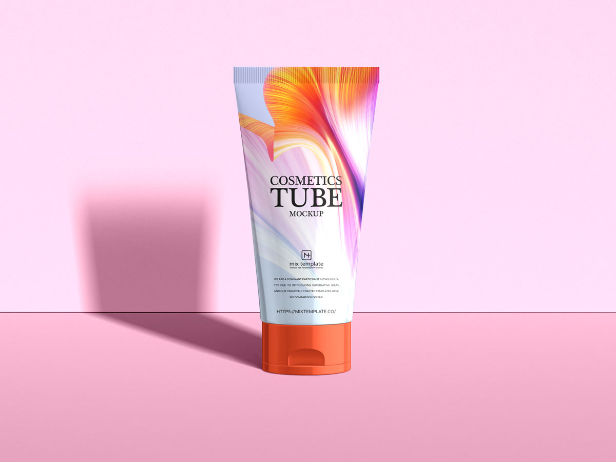 Free-Stand-Up-Cosmetics-Tube-Packaging-Mockup-Design