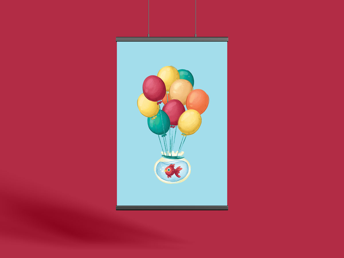 Free-Hanging-Poster-Mockup-Design