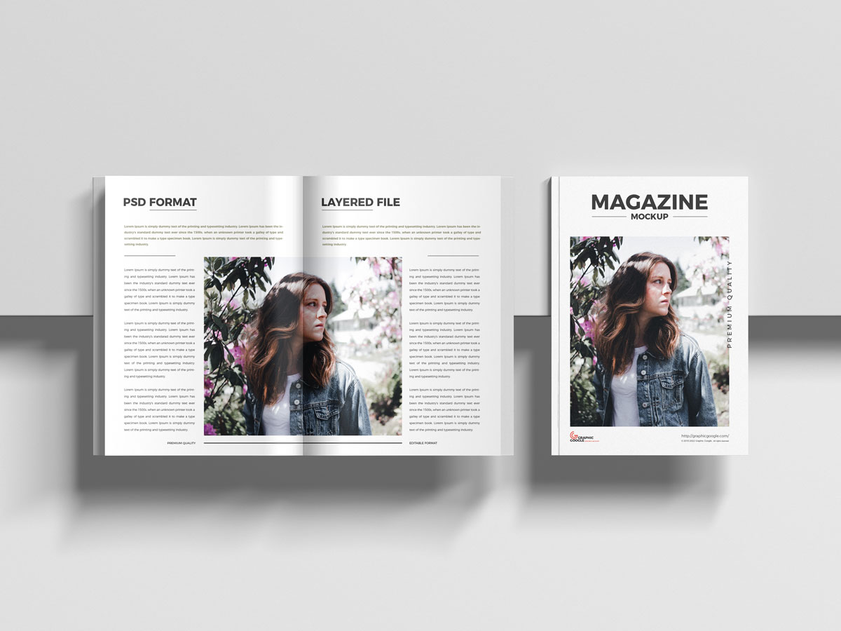 Free-A4-Top-View-Magazine-Mockup-Design
