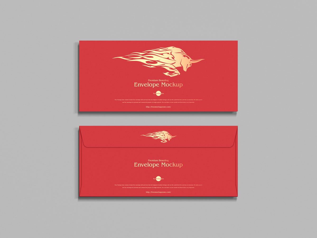 Free-Top-View-9x4-inches-Envelope-Mockup-Design