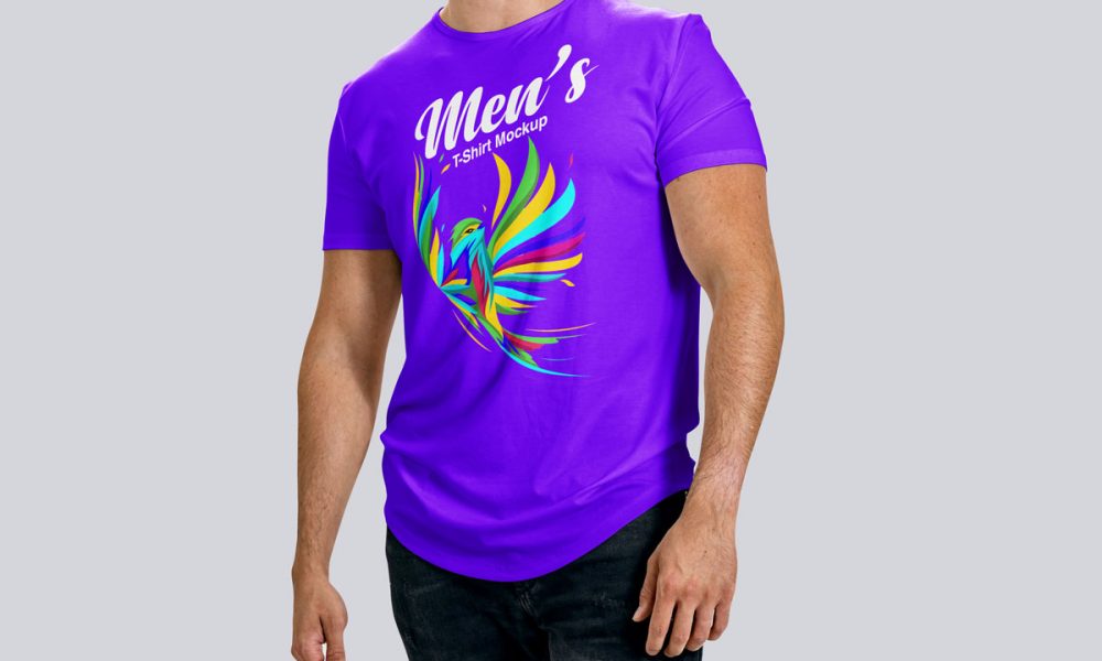 Free-Man-Wearing-T-Shirt-Mockup-Design
