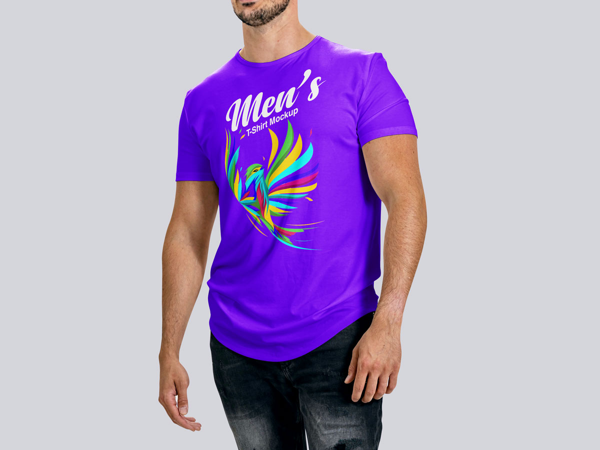Free-Man-Wearing-T-Shirt-Mockup-Design
