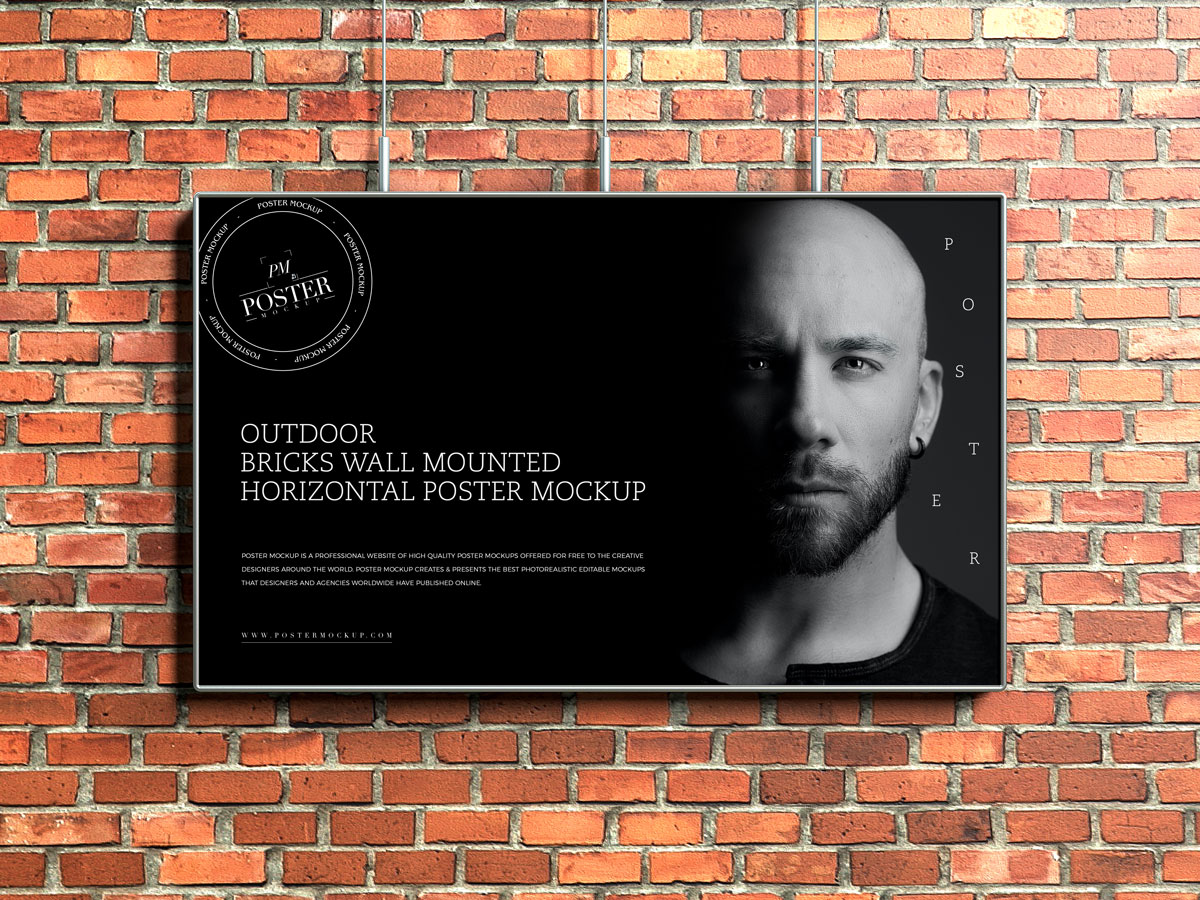 Free-Outdoor-Street-Horizontal-Poster-Mockup-Design