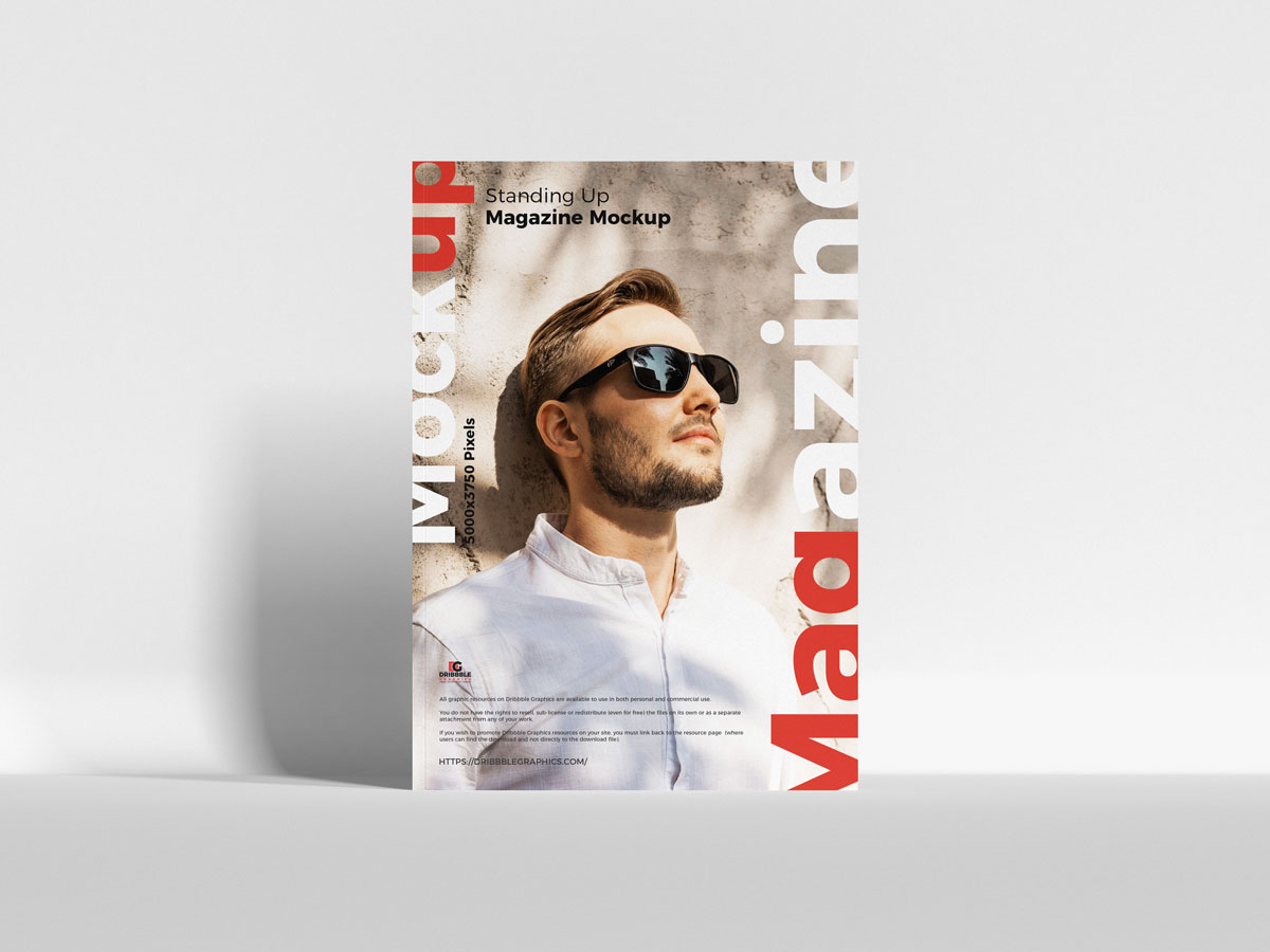 Free-Front-View-Standing-Magazine-Mockup-Design