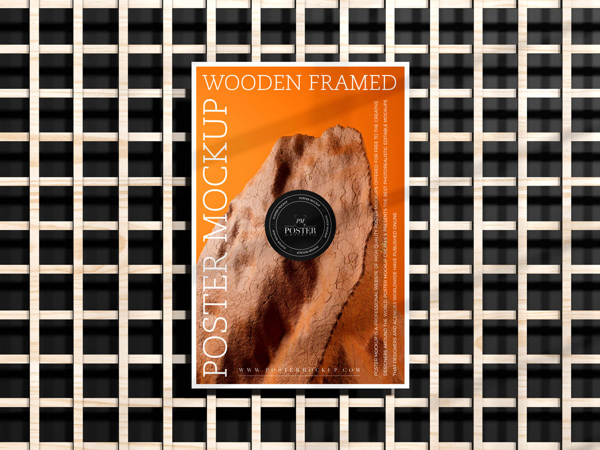 Free-Wooden-Framed-Poster-Mockup-Design