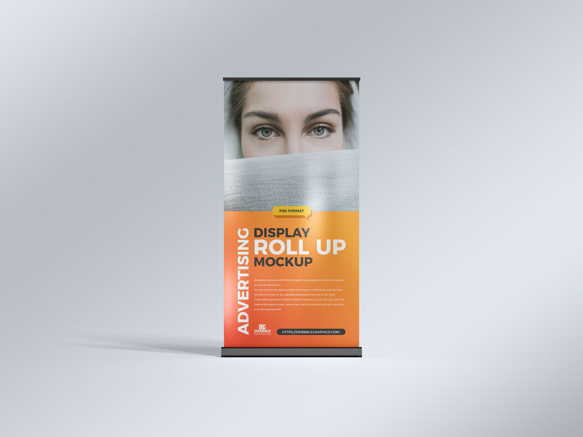 Free-Front-View-Roll-Up-Mockup-Design