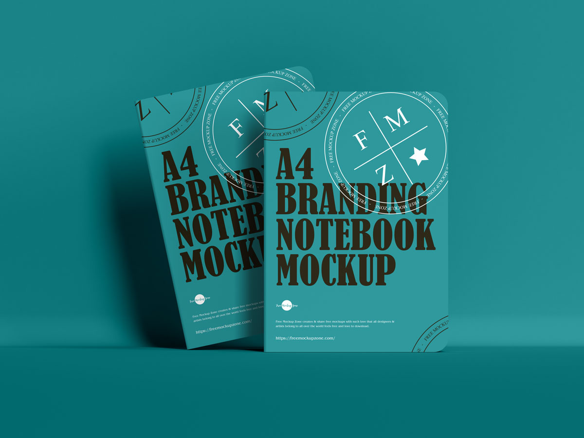 Free-Stylish-Standing-Notebook-Mockup-Design