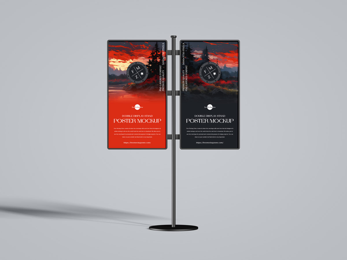 Free-Front-View-Display-Dual-Poster-Mockup-Design