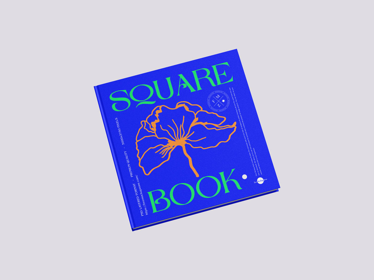 Free-Square-Floating-Book-Mockup-Design