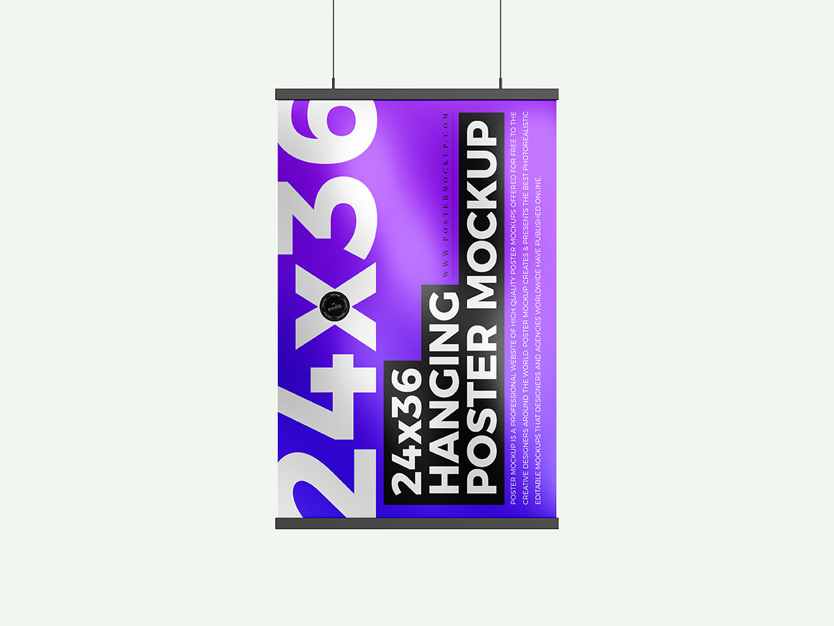 Free-Elegant-Hanging-Poster-Mockup-Design