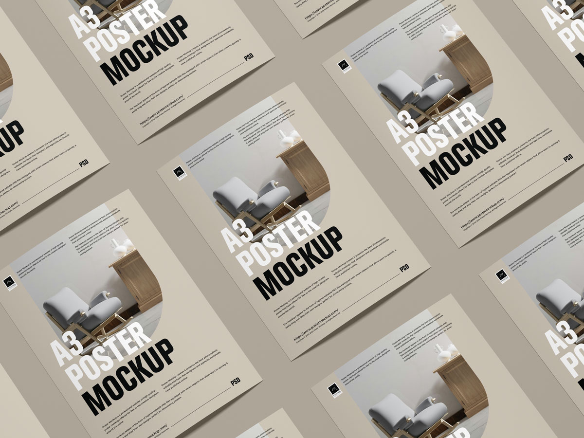 Free-Brand-Grid-Curved-A3-Poster-Mockup-Design