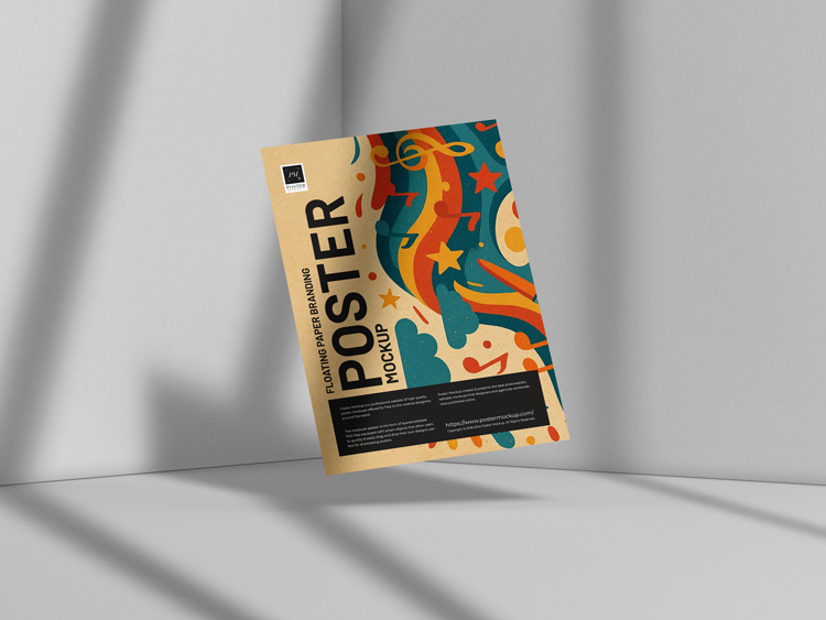 Free-Floating-Paper-Branding-Poster-Mockup-Design