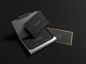 Gold Lettering Business Card Mockup - Mockup Planet