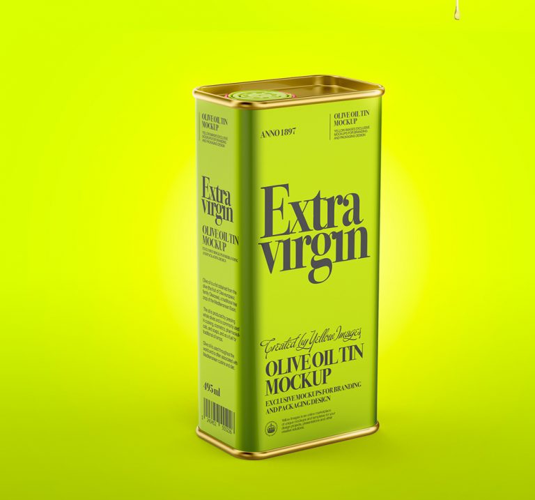 Download Olive Oil Tin Can Mockup - Mockup Planet