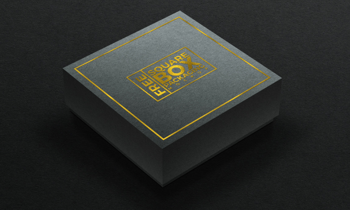 Textured Square Box Packaging Mockup - Mockup Planet