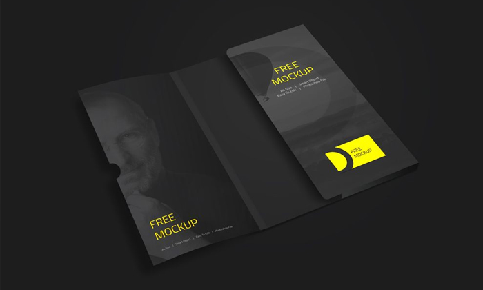 Folder with Business Card Mockup PSD - Mockup Planet