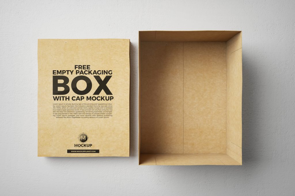 Download Free Empty Packaging Box With Cap Mockup