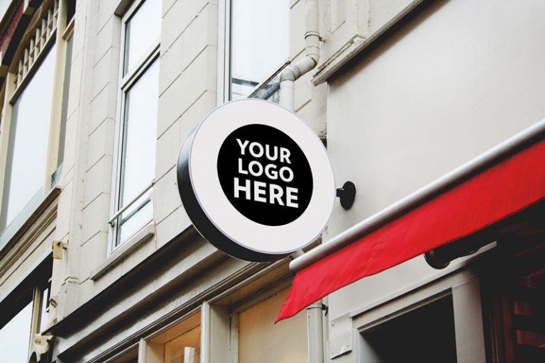 8 Free Restaurant, Office, Shop & Cafe Outdoor Signs Mockup