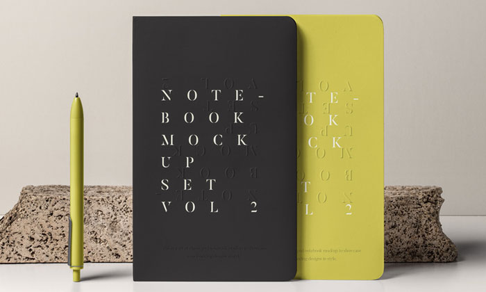 Free Psd Round Corner Notebook Mockup 2018 - Mockup Planet