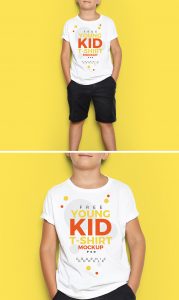 Free Young Kid T-Shirt Mock-Up PSD - Mockup Planet