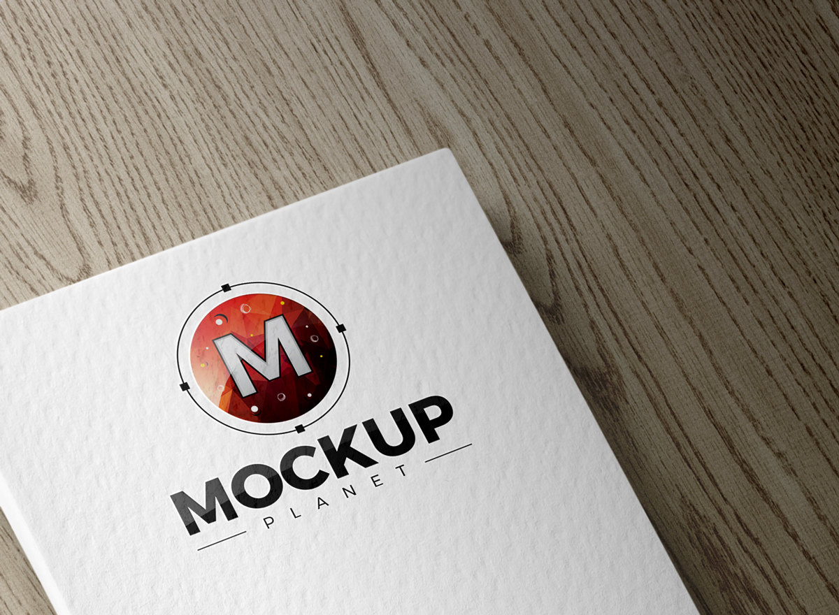 Download Free Texture Card Logo Mockup PSD With Wooden Background 2018 - Mockup Planet