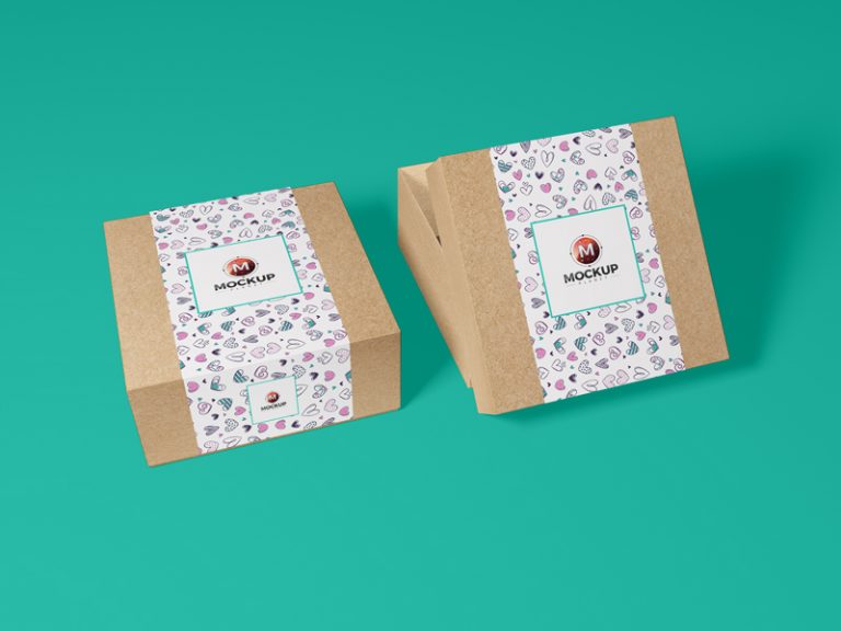 Download Free Kraft Paper Gift Box Mockup For Greetings - Mockup Planet