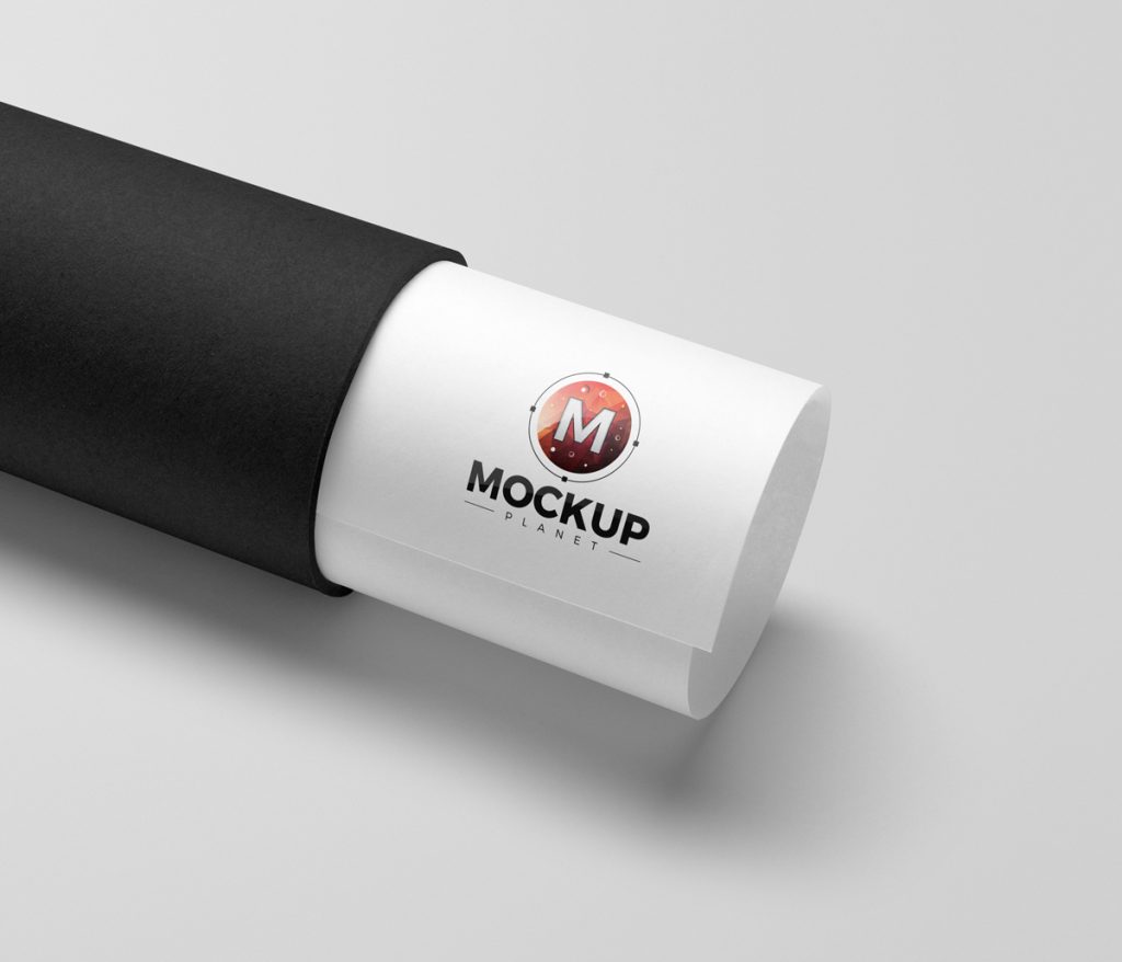 Free Branding Craft Tube Paper Logo Mockup PSD - Mockup Planet