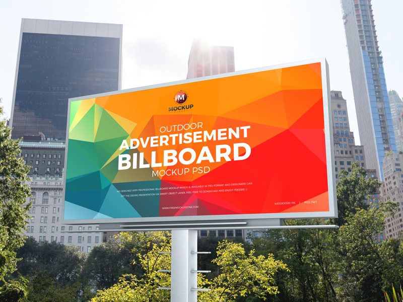 Free Outdoor Billboard Mockup PSD For Brand Advertisement 2019 - Mockup ...