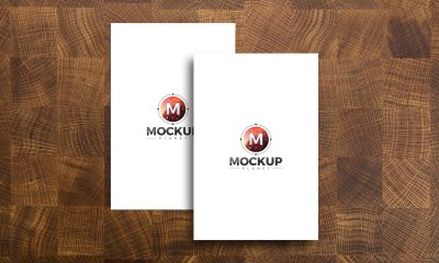 Free-Posters-on-Wooden-Background-Mockup-Design