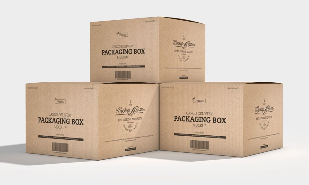 Download Free Cargo Delivery Packaging Box Mockup Design - Mockup ...