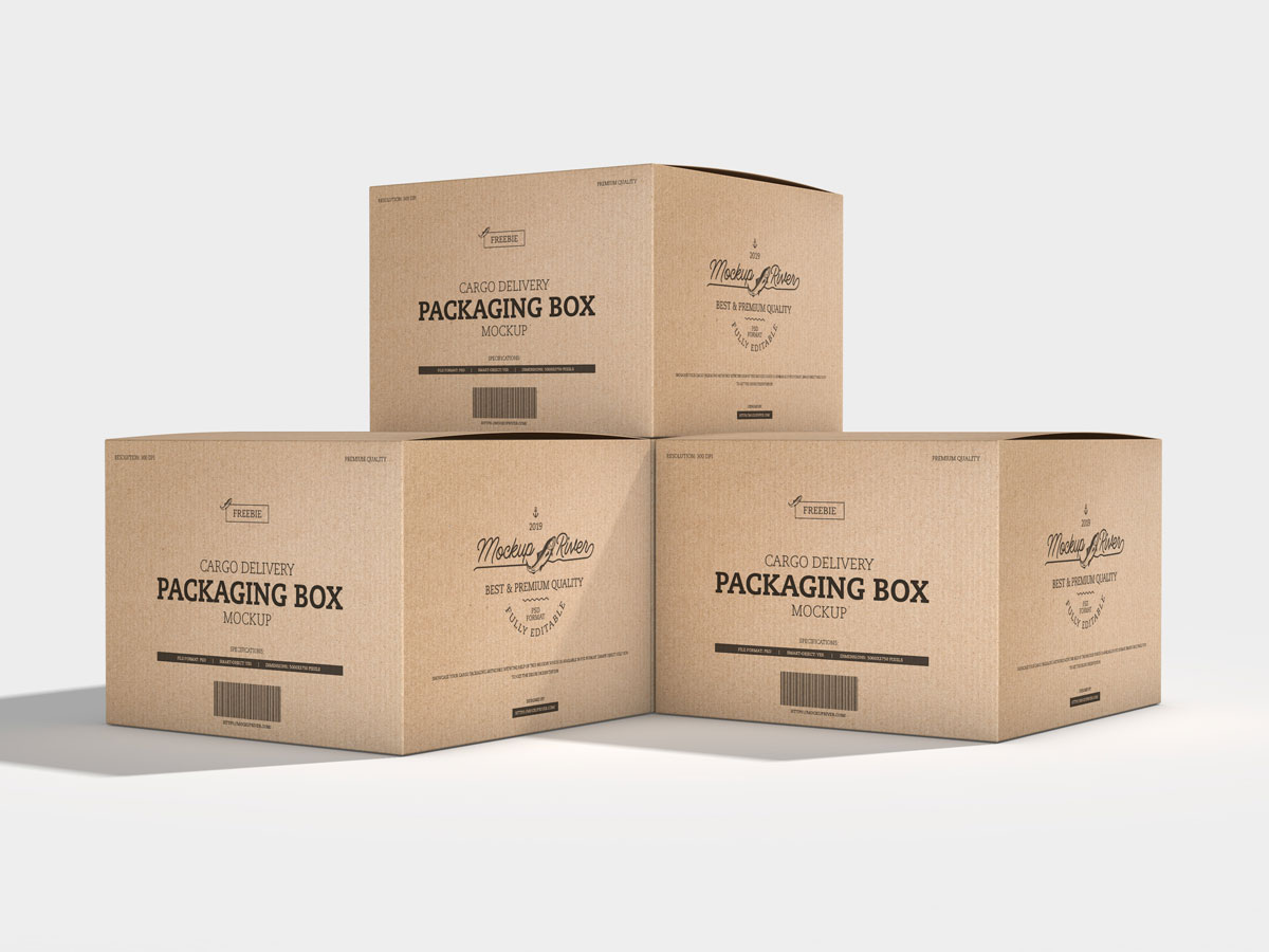 Download Free Cargo Delivery Packaging Box Mockup Design - Mockup ...