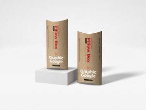 Download Free PSD Kraft Paper Pillow Box Mockup Design - Mockup Planet